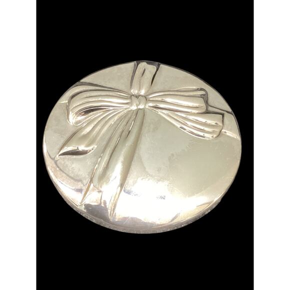 Beautiful Tiffany & Co. One Side Sterling Silver Purse Mirror Bow Design